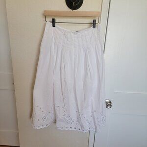NWOT bright white J. Crew cutwork skirt